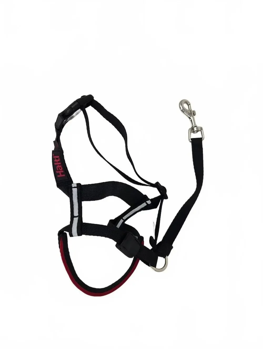 Hilo black and red dog harness with leash clip